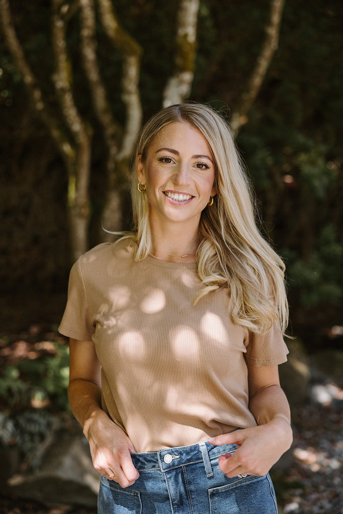 Short Sleeve Lia Top - Brown