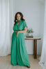 Drape Top with Flowy Pant Set - Green