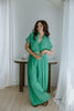 Drape Top with Flowy Pant Set - Green