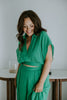 Drape Top with Flowy Pant Set - Green