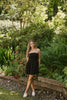 Strapless Mixed Material Dress - Black