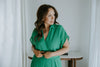 Drape Top with Flowy Pant Set - Green