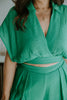 Drape Top with Flowy Pant Set - Green