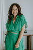 Drape Top with Flowy Pant Set - Green
