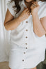 Denim Button Up Shirt Dress - White