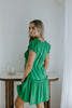 Linen Ruffle Summer Dress - Green