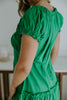 Linen Ruffle Summer Dress - Green