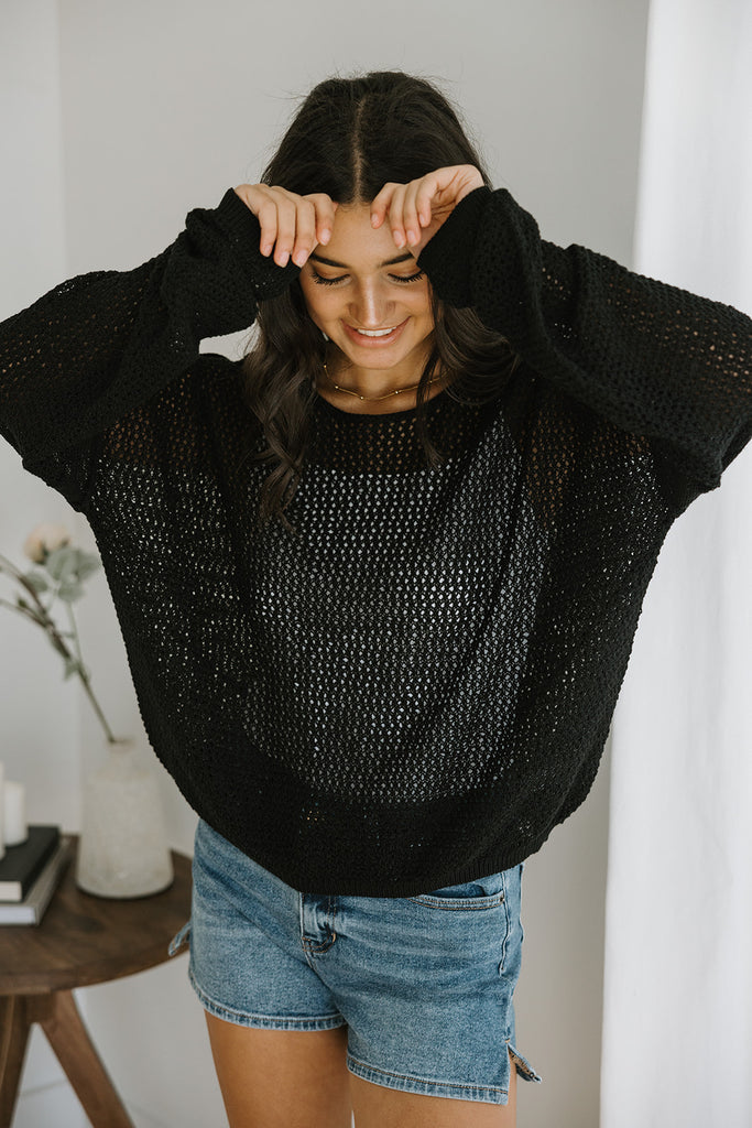 The Summer Crochet Sweater - Black