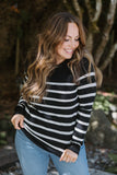 Striped Lightweight Sweater - Black