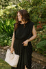 Bubble Top & Midi Skirt Set - Black