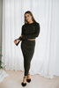 Knit Top & Skirt Set - Black/Gold