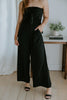 Front Twist Strapless Jumpsuit - Black