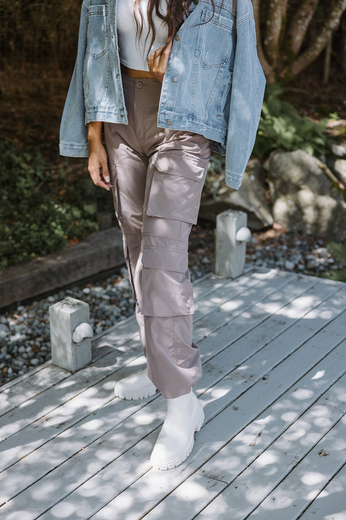 Cargo Pocket Nylon Pant - Truffle