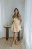 Strapless Mixed Material Dress - Butter Yellow