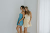 Strapless Mixed Material Dress - Butter Yellow