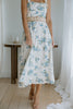 Dream Blue Linen Midi Dress with Belt