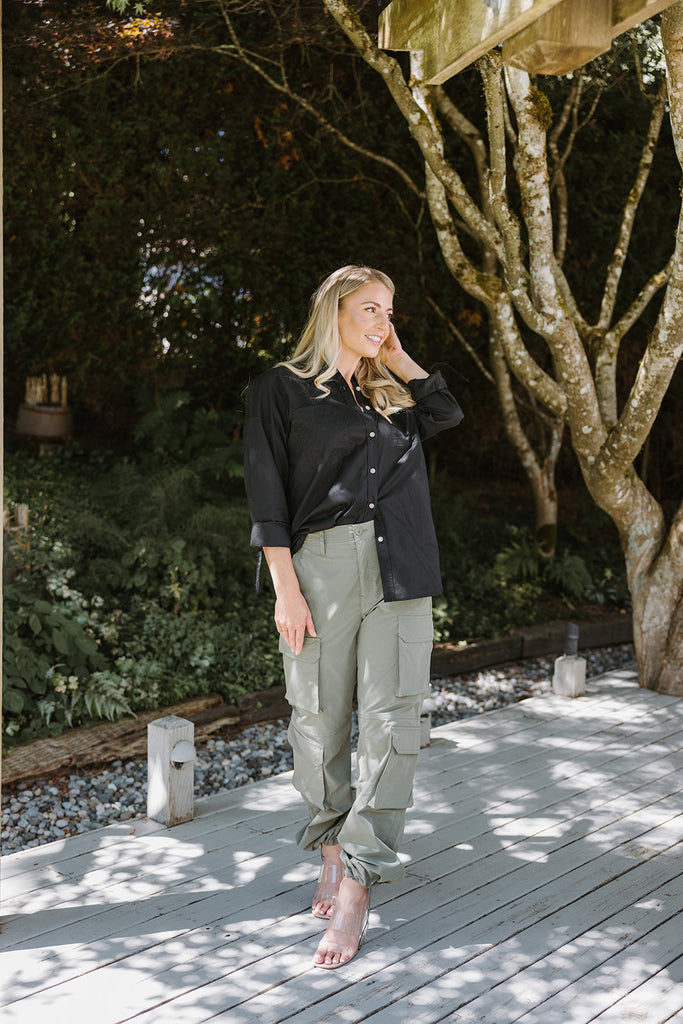 Cargo Pocket Nylon Pant - Olive