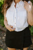 Sleeveless Button Up - White