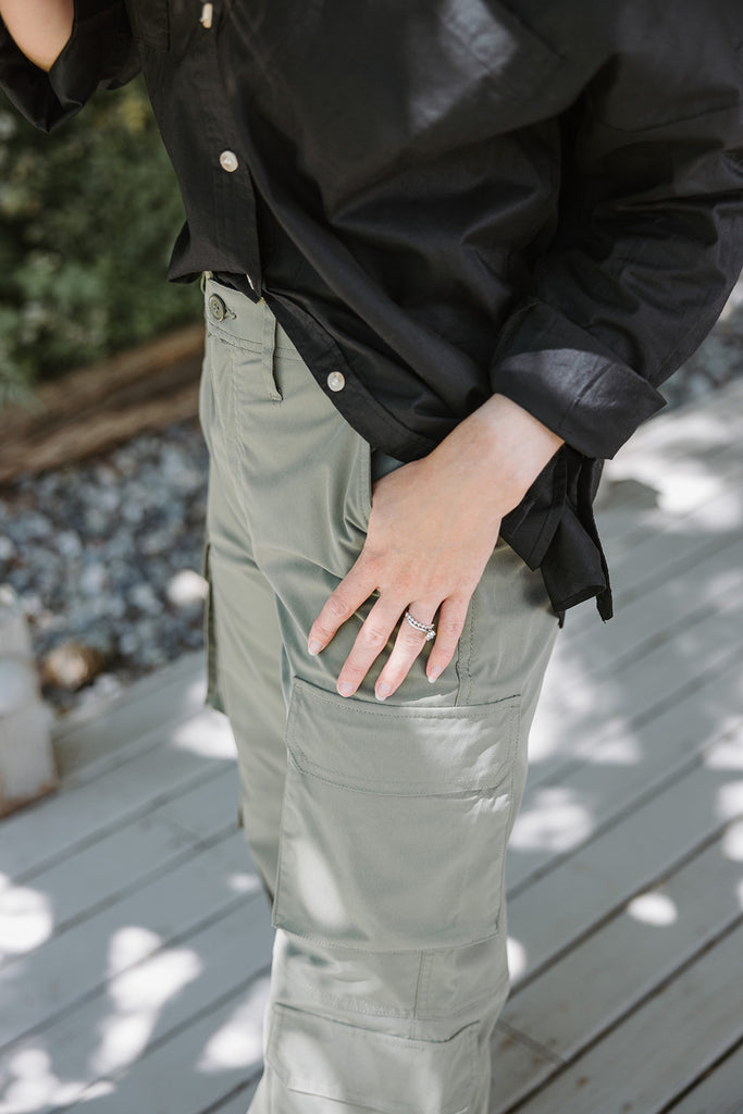 Cargo Pocket Nylon Pant - Olive