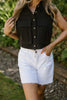 Sleeveless Button Up - Black