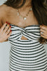 Striped Twist Bust Midi Dress - Ivory