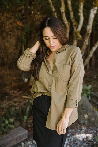 Mockneck Long Sleeve Top - Charcoal