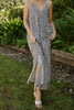 Printed A-Line Swing Maxi - Black