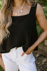 Flowy Linen Tank - Black