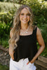 Flowy Linen Tank - Black