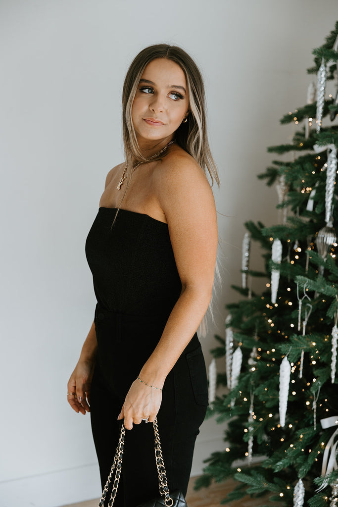 Tube Top - Sparkly - Black