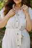Button Up Utility Dress With Pockets - Oat