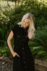 Button Up Utility Dress With Pockets - Black