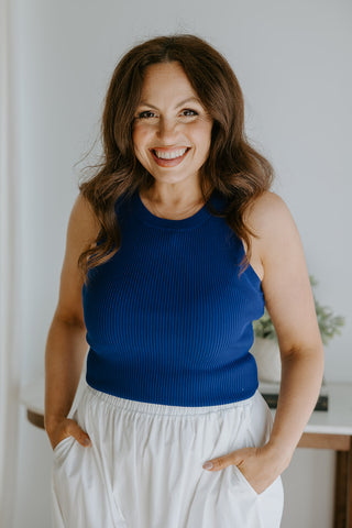 Flowy Linen Tank - White