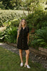 Collared Button Down Belted Dress - Black