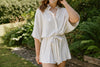 Oversized Linen Romper - Oat