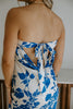 Tube Top Floral Maxi Dress - Blue
