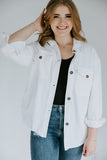 Button Up Denim Shirt/Jacket - White