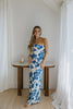 Tube Top Floral Maxi Dress - Blue