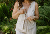 Pinstripe Front Tie Shirt Vest Set