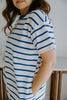 Striped Sweatshirt Dress - Blue