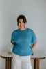 Crochet Knit Top - Ocean Blue