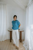 Crochet Knit Top - Ocean Blue