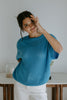 Crochet Knit Top - Ocean Blue