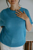 Crochet Knit Top - Ocean Blue