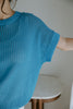 Crochet Knit Top - Ocean Blue