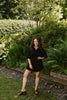 Oversized Linen Romper - Black