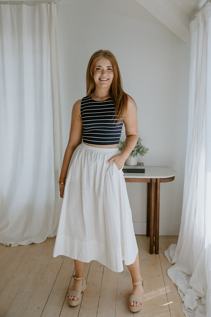Striped Tank - Navy/White