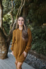 Cable Knit Sweater Dress - Cognac
