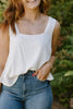 Flowy Linen Tank - White