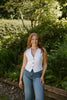 Button Up Vest - Linen - White